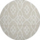 8' Beige And Ivory Trellis Washable Round Rug With UV Protection