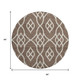 8' Chocolate And Beige Trellis Washable Round Rug With UV Protection