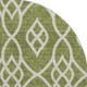 8' Olive Green And Ivory Trellis Washable Round Rug With UV Protection