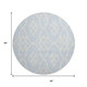 8' Sky Blue And Ivory Trellis Washable Round Rug With UV Protection