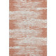 8' X 10' Coral And Ivory Striped Washable Area Rug With UV Protection
