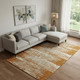10' X 14' Rust And Ivory Striped Washable Area Rug With UV Protection