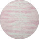 8' Pink And Ivory Striped Washable Round Rug With UV Protection