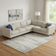 8' X 10' Taupe And Ivory Striped Washable Area Rug With UV Protection