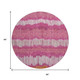8' Blush Orange And Ivory Striped Washable Round Rug With UV Protection