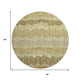 8' Gold Beige And Rust Striped Washable Round Rug With UV Protection