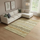 10' X 14' Gold Beige And Rust Striped Washable Area Rug With UV Protection