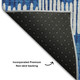 10' X 14' Navy Blue Ivory And Gray Striped Washable Area Rug With UV Protection