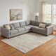 10' X 14' Taupe Ivory And Beige Striped Washable Area Rug With UV Protection