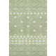 9' X 12' Artichoke Green And Ivory Geometric Washable Area Rug With UV Protection
