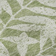 8' Green And Beige Floral Washable Round Rug With UV Protection
