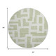 8' Artichoke Green And Ivory Abstract Geometric Washable Round Rug With UV Protection
