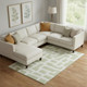 9' X 12' Artichoke Green And Ivory Abstract Geometric Washable Area Rug With UV Protection