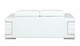 71" White Italian Leather Sofa With Silver Legs