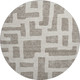 8' Taupe And Beige Abstract Geometric Washable Round Rug With UV Protection