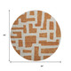 8' Terra Cotta And Beige Abstract Geometric Washable Round Rug With UV Protection