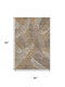 8' X 10' Brown And Beige Floral Washable Area Rug With UV Protection