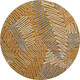 8' Rust Gray And Beige Floral Washable Round Rug With UV Protection