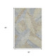 5' X 8' Taupe Blue And Beige Floral Washable Area Rug With UV Protection