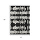 10' X 14' Black And Ivory Striped Washable Area Rug With UV Protection