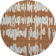 8' Rust And Beige Striped Washable Round Rug With UV Protection