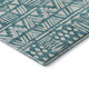 8' X 10' Teal And Ivory Southwestern Washable Area Rug With UV Protection