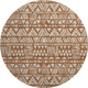 8' Terra Cotta And Beige Southwestern Washable Round Rug With UV Protection