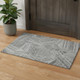 3' X 5' Gray And Silver Geometric Washable Area Rug With UV Protection