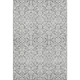 9' X 12' Gray And Ivory Damask Washable Area Rug With UV Protection