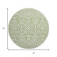 8' Green And Ivory Damask Washable Round Rug With UV Protection