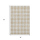 5' X 8' Beige And Ivory Plaid Washable Area Rug With UV Protection