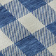 8' Navy Blue And Ivory Plaid Washable Round Rug With UV Protection