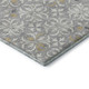 5' X 8' Gray And Ivory Floral Washable Area Rug With UV Protection