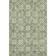 3' X 5' Green And Ivory Floral Washable Area Rug With UV Protection