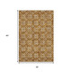 3' X 5' Rust And Beige Floral Washable Area Rug With UV Protection