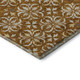 8' Rust And Beige Floral Washable Round Rug With UV Protection