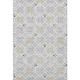 9' X 12' Silver And Gray Floral Washable Area Rug With UV Protection