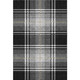 9' X 12' Black Ivory And Gold Plaid Washable Area Rug With UV Protection