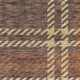 9' X 12' Chocolate Beige And Gold Plaid Washable Area Rug With UV Protection