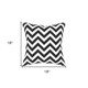 18" Black and Ivory Cotton Throw Pillow