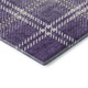 8' Purple Ivory And Gold Plaid Washable Round Rug With UV Protection