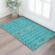 3' X 5' Teal Gold And Green Southwestern Washable Area Rug With UV Protection