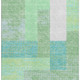 9' X 12' Artichoke Green Teal And Ivory Geometric Washable Area Rug With UV Protection