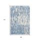 9' X 12' Denim Blue And Ivory Abstract Washable Area Rug With UV Protection