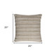 Ivory Beige Nubby Texture Bands Throw Pillow