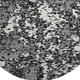 8' Black And Ivory Abstract Washable Round Rug With UV Protection