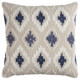 Navy Beige Classic Ikat Pattern Throw Pillow