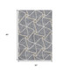 5' X 8' Gray Gold And Ivory Geometric Washable Area Rug With UV Protection