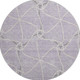 8' Lavender And Ivory Geometric Washable Round Rug With UV Protection