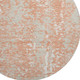 8' Coral Taupe And Ivory Abstract Washable Round Rug With UV Protection